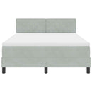 vidaXL Boxrugós ágy fejtámlával Világosszürke 140 x 190 cm Bársony