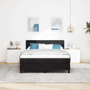vidaXL Boxrugós ágy fejtámlával Fekete 140 x 190 cm Bársony