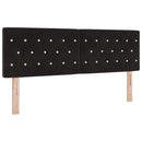 vidaXL Boxrugós ágy fejtámlával Fekete 140 x 190 cm Bársony