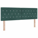 vidaXL Boxrugós ágy fejtámlával Sötétzöld 140 x 190 cm Bársony