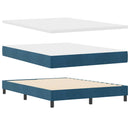 vidaXL Boxrugós ágy fejtámlával Sötétkék 140 x 190 cm Bársony