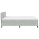 vidaXL Boxrugós ágy fejtámlával Világosszürke 140 x 200 cm Bársony
