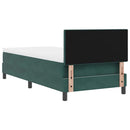 vidaXL Boxrugós ágy fejtámlával Sötétzöld 90 x 190 cm Bársony