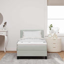 vidaXL Boxrugós ágy fejtámlával Világosszürke 90 x 200 cm Bársony