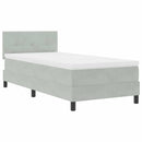 vidaXL Boxrugós ágy fejtámlával Világosszürke 90 x 200 cm Bársony