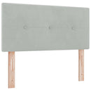 vidaXL Boxrugós ágy fejtámlával Világosszürke 90 x 200 cm Bársony