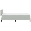 vidaXL Boxrugós ágy fejtámlával Világosszürke 90 x 200 cm Bársony