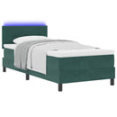 vidaXL Boxrugós ágy fejtámlával Sötétzöld 100 x 200 cm Bársony
