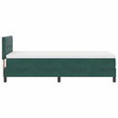 vidaXL Boxrugós ágy fejtámlával Sötétzöld 100 x 200 cm Bársony