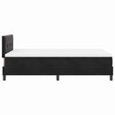 vidaXL Boxrugós ágy fejtámlával Fekete 120 x 190 cm Bársony
