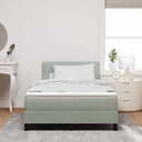 vidaXL Boxrugós ágy fejtámlával Világosszürke 120 x 200 cm Bársony