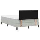 vidaXL Boxrugós ágy fejtámlával Világosszürke 120 x 200 cm Bársony