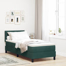 vidaXL Boxrugós ágy fejtámlával Sötétzöld 80 x 200 cm Bársony