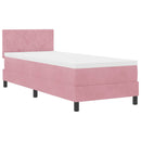 vidaXL Boxrugós ágy fejtámlával Rózsaszín 80 x 200 cm Bársony