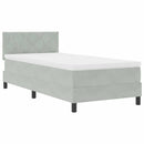 vidaXL Boxrugós ágy fejtámlával Világosszürke 90 x 190 cm Bársony