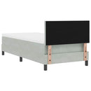 vidaXL Boxrugós ágy fejtámlával Világosszürke 90 x 190 cm Bársony