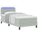 vidaXL Boxrugós ágy fejtámlával Világosszürke 90 x 190 cm Bársony