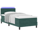 vidaXL Boxrugós ágy fejtámlával Sötétzöld 90 x 200 cm Bársony