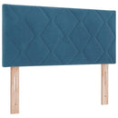 vidaXL Boxrugós ágy fejtámlával Sötétkék 100 x 200 cm Bársony