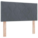 vidaXL Boxrugós ágy fejtámlával Sötétszürke 120 x 190 cm Bársony