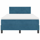 vidaXL Boxrugós ágy fejtámlával fiókkal Sötétkék 120 x 190 cm Bársony