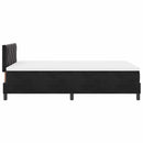 vidaXL Boxrugós ágy fejtámlával Fekete 120 x 200 cm Bársony
