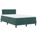 vidaXL Boxrugós ágy fejtámlával Sötétzöld 120 x 200 cm Bársony