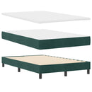 vidaXL Boxrugós ágy fejtámlával Sötétzöld 120 x 200 cm Bársony