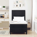 vidaXL Boxrugós ágy matracmal fejtámlával Fekete 100 x 200 cm szövet