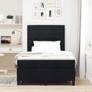 vidaXL Boxrugós ágy matracmal fejtámlával Fekete 120 x 190 cm szövet