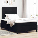 vidaXL Boxrugós ágy matracmal fejtámlával Fekete 120 x 200 cm szövet