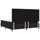 vidaXL Boxrugós ágy matracmal fejtámlával Fekete 200 x 200 cm szövet