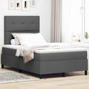 vidaXL Boxrugós ágy matracmal Sötétszürke 120 x 190 cm szövet