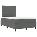 vidaXL Boxrugós ágy matracmal Sötétszürke 120 x 190 cm szövet