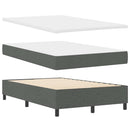 vidaXL Boxrugós ágy matracmal Sötétszürke 120 x 190 cm szövet