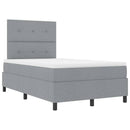 vidaXL Boxrugós ágy matracmal Világosszürke 120 x 200 cm szövet