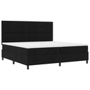 vidaXL Boxrugós ágy matracmal fejtámlával Fekete 200 x 200 cm szövet