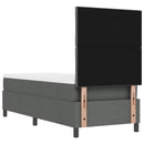 vidaXL Boxrugós ágy matracmal Sötétszürke 80 x 200 cm szövet