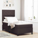 vidaXL Boxrugós ágy matracmal sötétbarna 90 x 200 cm szövet