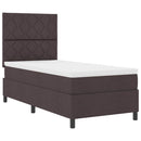 vidaXL Boxrugós ágy matracmal sötétbarna 90 x 200 cm szövet