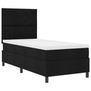 vidaXL Boxrugós ágy matracmal fejtámlával Fekete 100 x 200 cm szövet