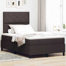 vidaXL Boxrugós ágy matracmal sötétbarna 120 x 200 cm szövet