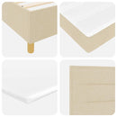 vidaXL Boxrugós ágy matracmal fejtámlával Krém 100 x 200 cm szövet