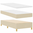 vidaXL Boxrugós ágy matracmal fejtámlával Krém 100 x 200 cm szövet
