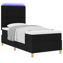 vidaXL Boxrugós ágy matracmal fejtámlával Fekete 100 x 200 cm szövet