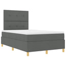 vidaXL Boxrugós ágy matracmal Sötétszürke 120 x 200 cm szövet