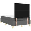 vidaXL Boxrugós ágy matracmal Sötétszürke 120 x 200 cm szövet
