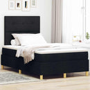 vidaXL Boxrugós ágy matracmal fejtámlával Fekete 120 x 200 cm szövet