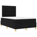 vidaXL Boxrugós ágy matracmal fejtámlával Fekete 120 x 200 cm szövet