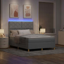 vidaXL Boxrugós ágy matracmal Világosszürke 140 x 190 cm szövet